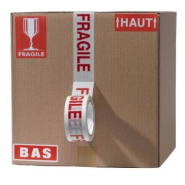 BOMEI PACK FRAGILE 48 mm x 66 m ruban adhésif d'emballage pour colis et  boîtes, Rouleau adhesif distributeur 12 rouleaux : : Bricolage